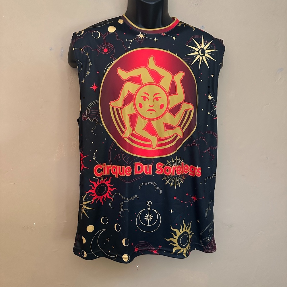 Cirque de Sore Legs Sleeveless T Shirt Medium Gently worn Poly blend
